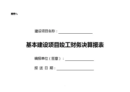 基建项目竣工财务决算报表及填表说明