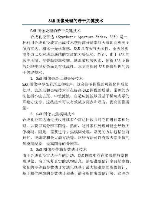 SAR图像处理的若干关键技术