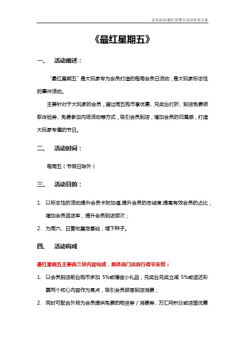 系列会员活动—《最红星期五》