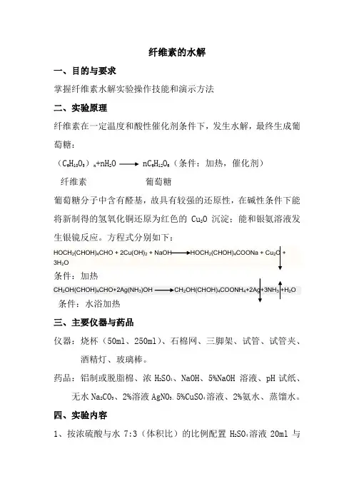 纤维素的水解实验报告