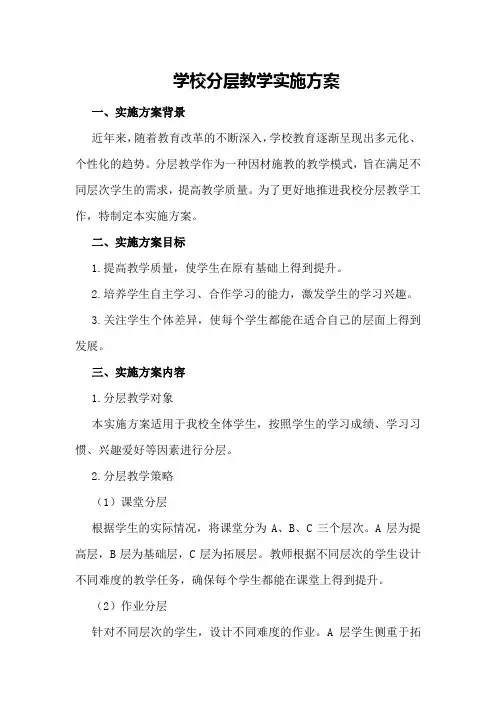 学校分层教学实施方案
