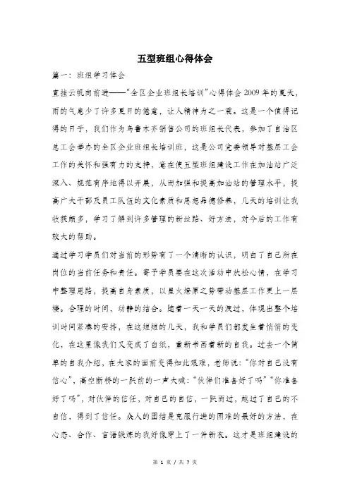 五型班组心得体会.doc