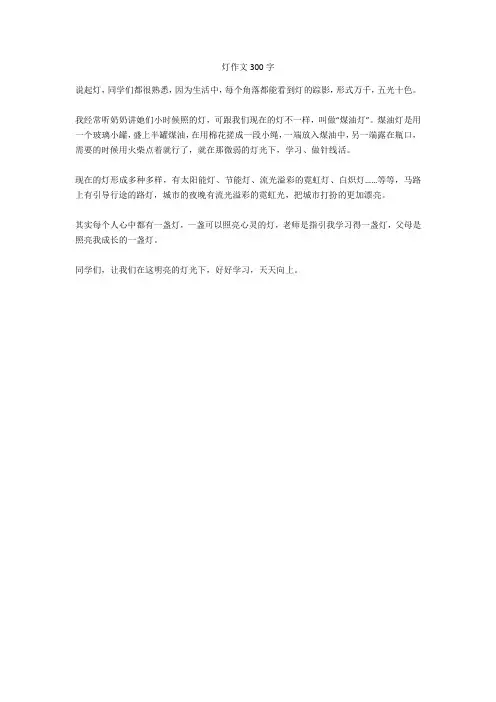 灯作文300字-1高分作文