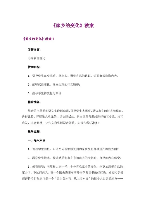 《家乡的变化》教案