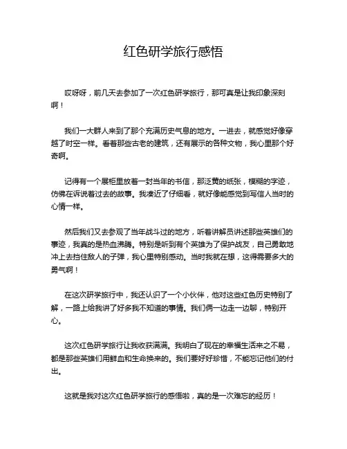 红色研学旅行感悟