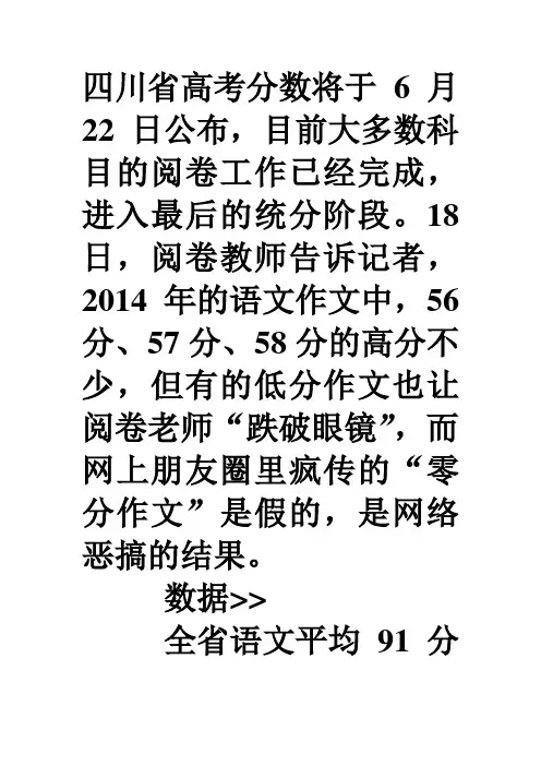 高考阅卷归来话作文