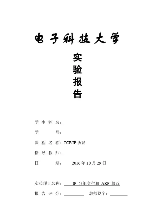 电子科大TCPIP第一次实验报告