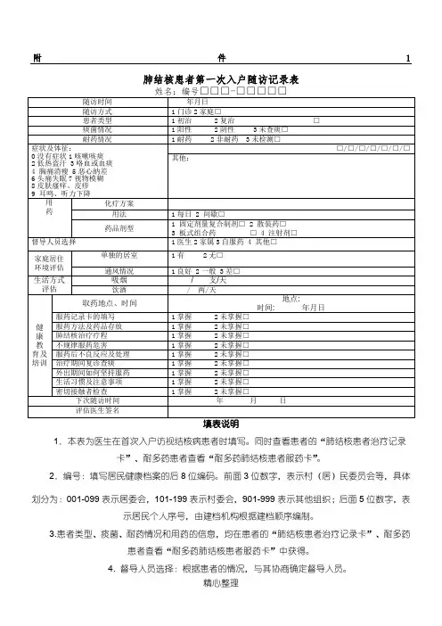 肺结核病人随访记录(2)
