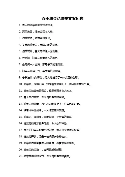春季油菜花唯美文案短句