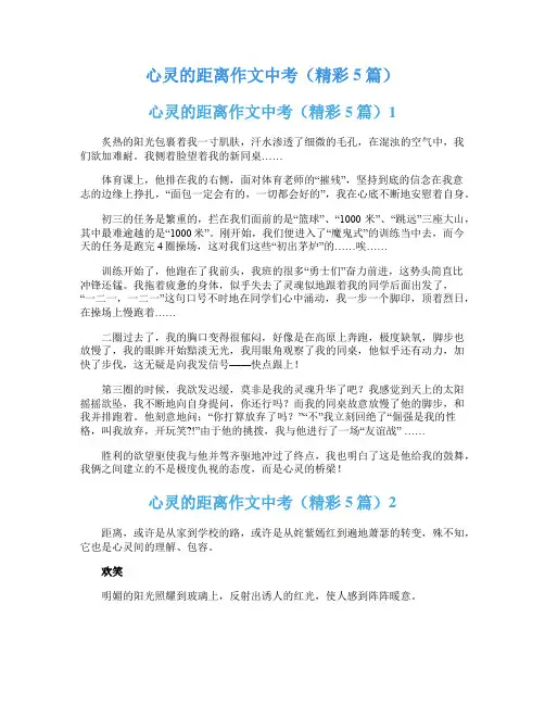 心灵的距离作文中考(精彩5篇)