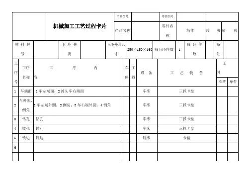 机械加工工艺过程卡片