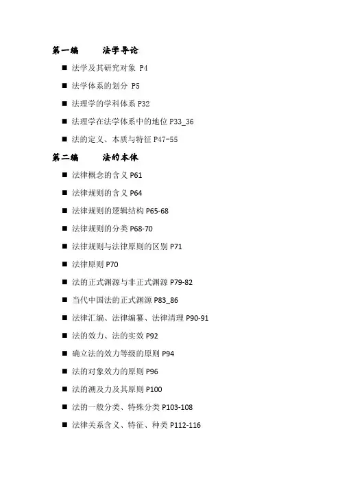 法理学目录复习