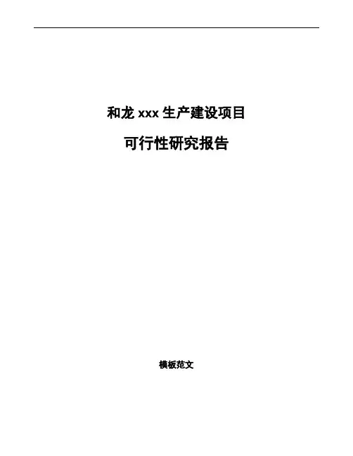 和龙如何编写项目可行性研究报告(参考范文)
