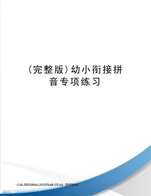(完整版)幼小衔接拼音专项练习