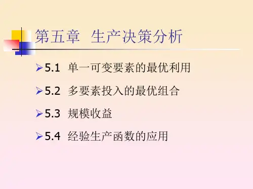 第五章 生产决策分析