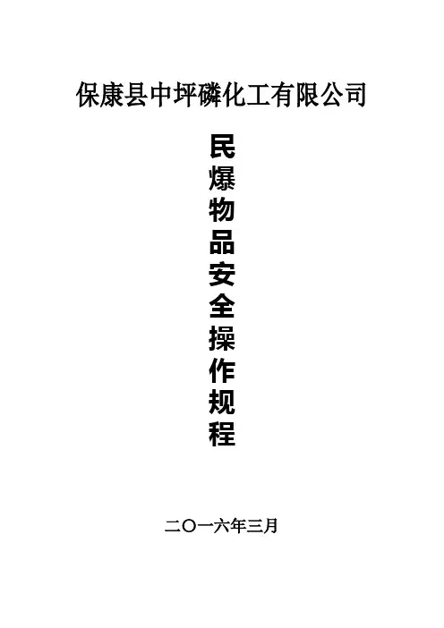 民爆物品安全操作规程(实施细则要求9项)