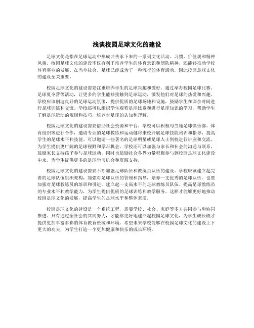 浅谈校园足球文化的建设