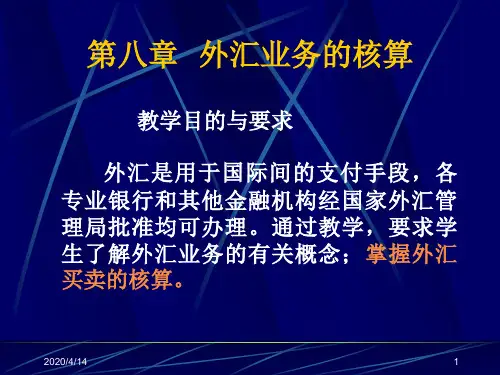 商业银行外汇业务的核算ppt课件