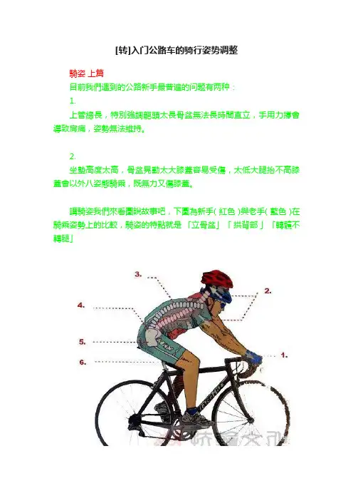 [转]入门公路车的骑行姿势调整