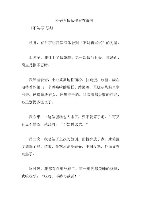 不妨再试试作文有事例