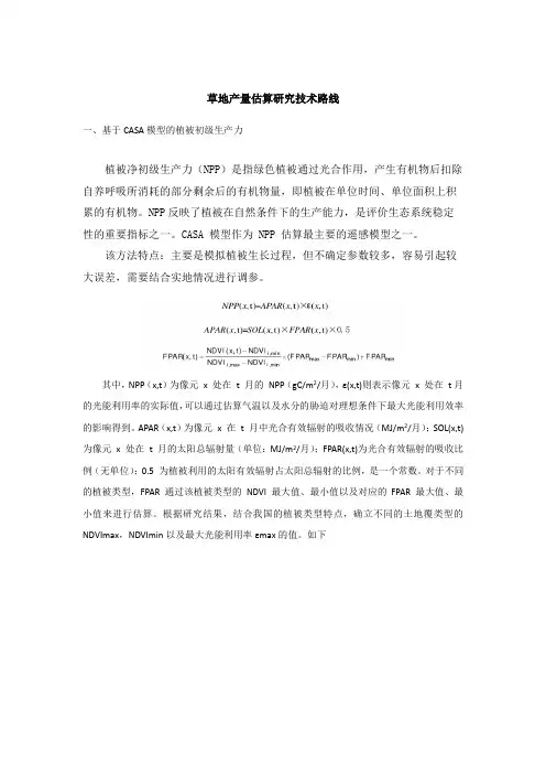 草地产量估算技术路线1