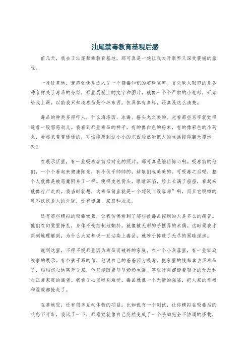 汕尾禁毒教育基观后感