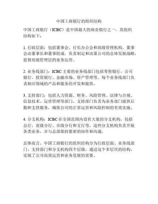 中国工商银行的组织结构