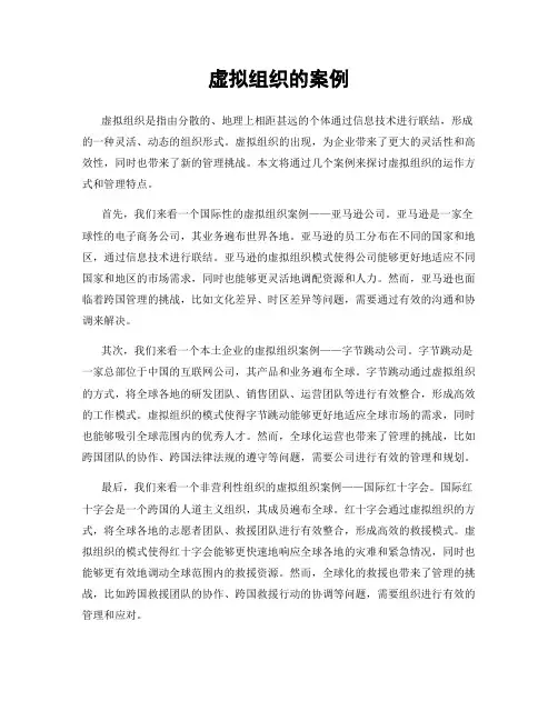 虚拟组织的案例