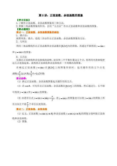 第5讲 正弦函数、余弦函数的图象-教师版(基础)