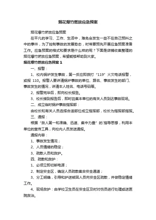 烟花爆竹燃放应急预案