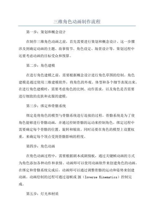 三维角色动画制作流程