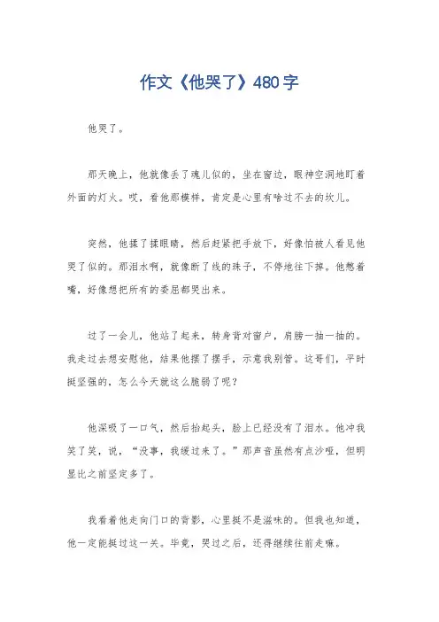 作文《他哭了》480字