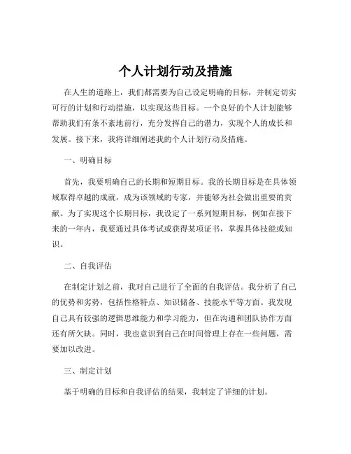 个人计划行动及措施
