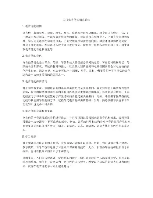入门电吉他知识点总结