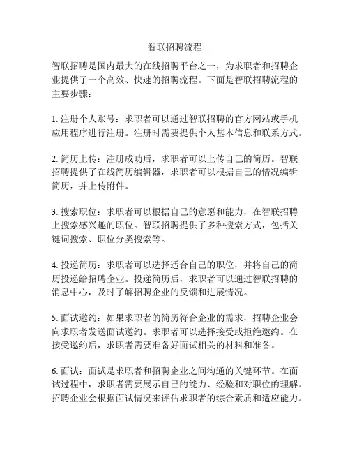 智联招聘流程