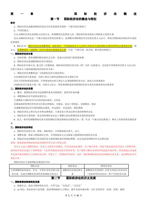 自考《国际经济法概论》复习资料(余劲松教材版)