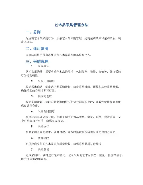 艺术品采购管理办法
