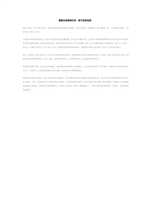 观察记录案例分析：孩子追求完美