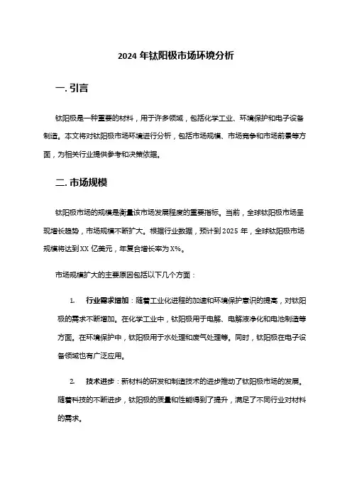 2024年钛阳极市场环境分析