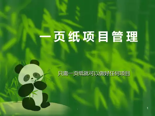 一页纸项目管理课件