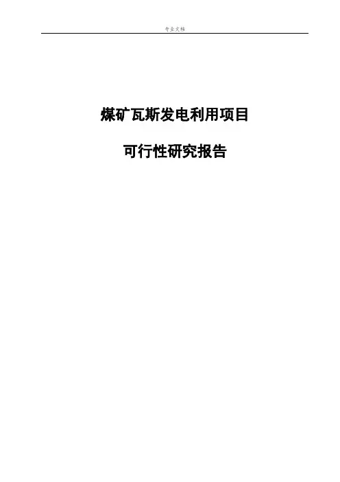 煤矿瓦斯发电利用项目可行性研究报告