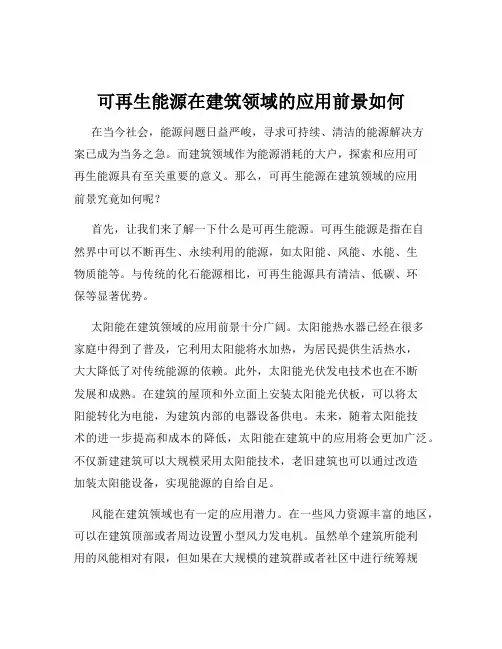 可再生能源在建筑领域的应用前景如何