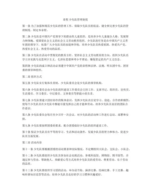 章程 少先队管理制度