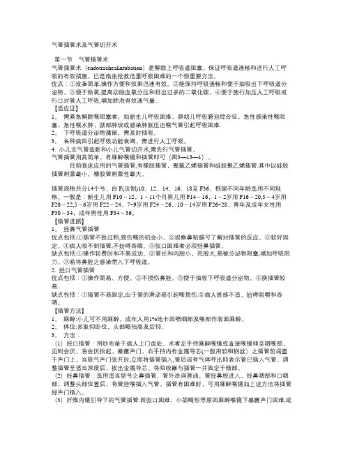 气管插管术及气管切开术【范本模板】