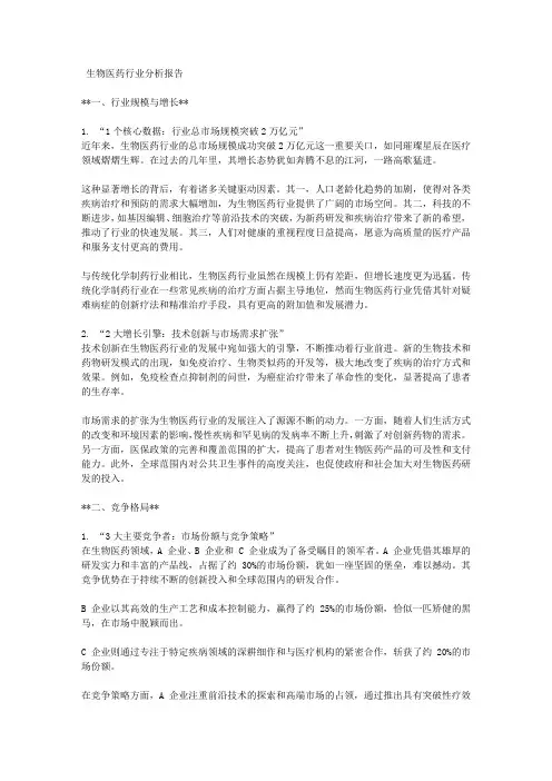生物医药行业分析