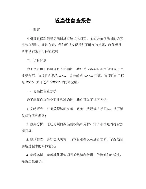 适当性自查报告