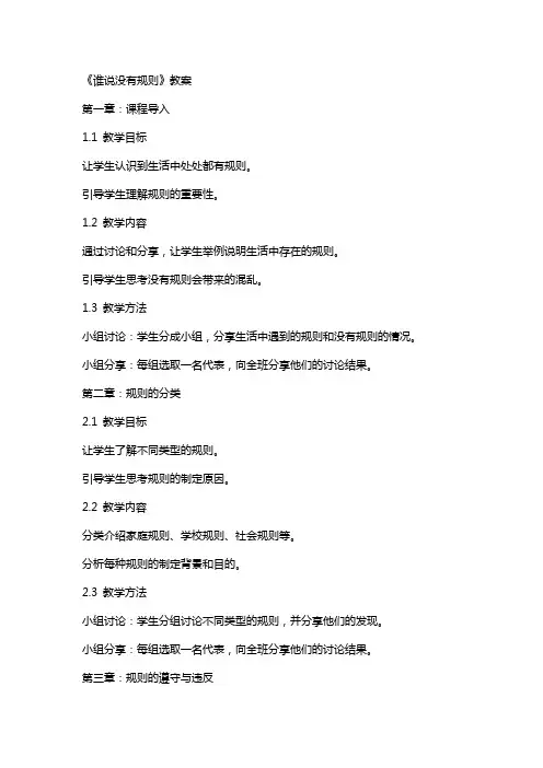 《谁说没有规则》教案