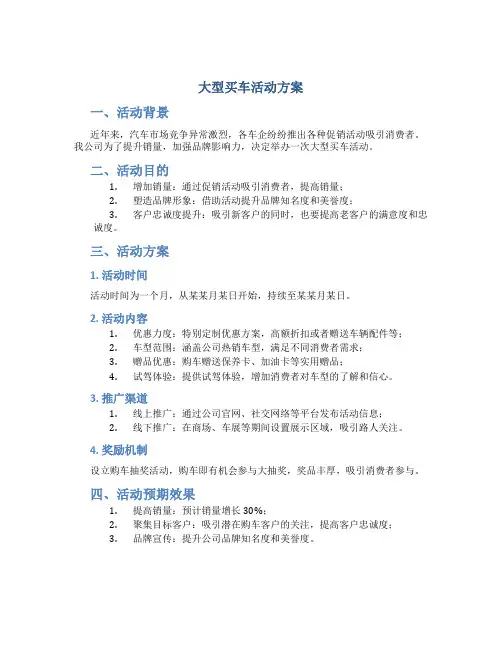 大型买车活动方案