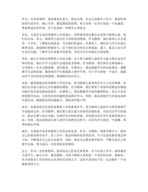 培智教师教学心得体会