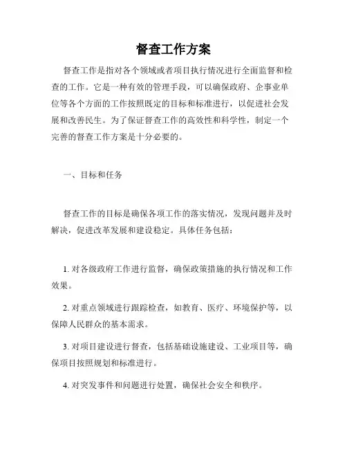 督查工作方案
